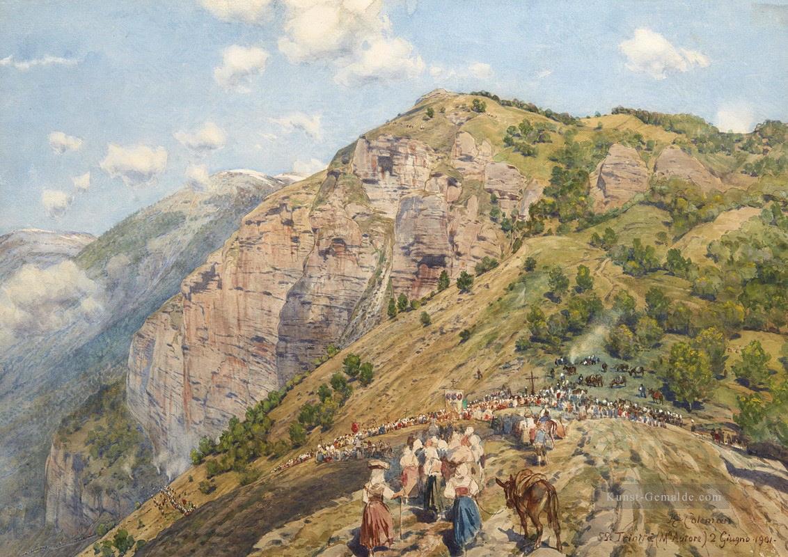Pellegrinaggio Al Santuario Della Santissima Trinita Sul Monte Autore Enrico Coleman Genre Ölgemälde